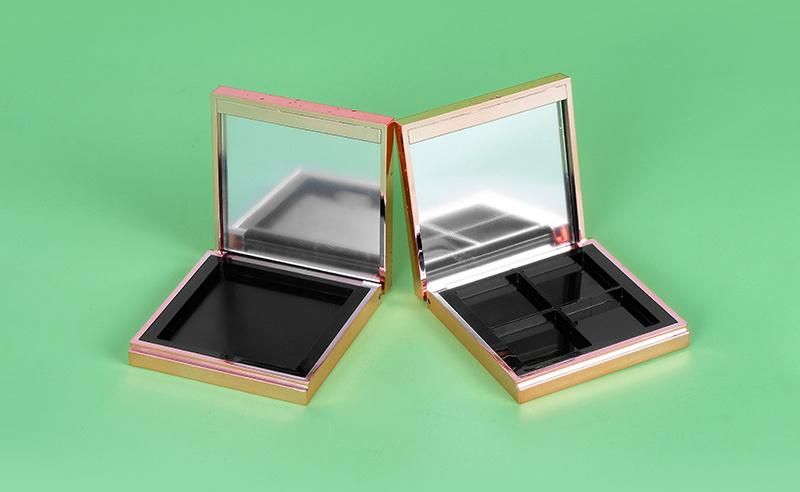 Wholesale 4 Hole Makeup Packaging Multiple Colors Eye Shadow Case Compact Powder Case for Packaging