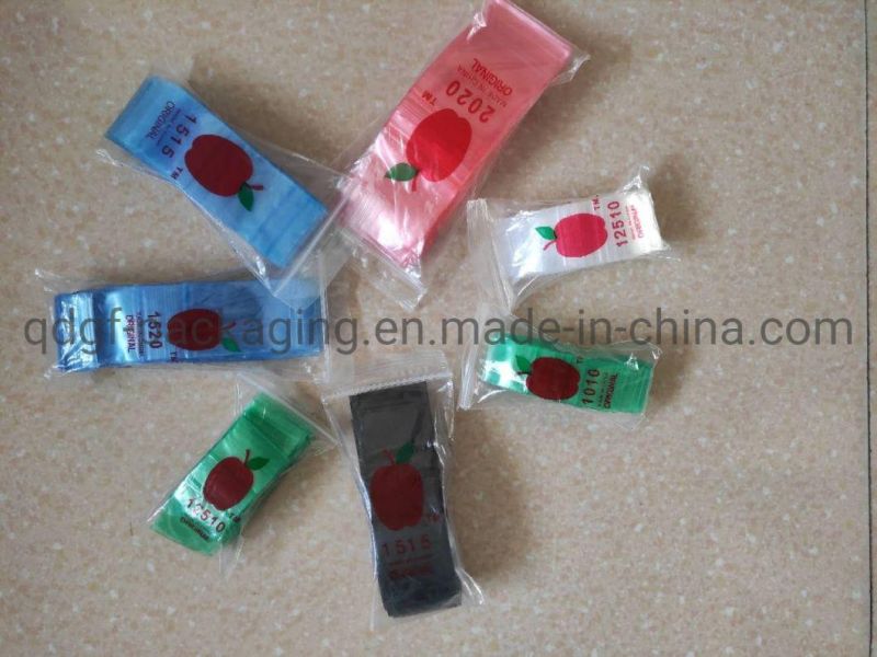 Plastic Ziplock Mini Bags/Designer Apple Mini Baggies PE Bags Factory From China.