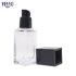 1oz 30ml Square Clear Lotion Pump Bottle Empty Glass Cosmetic Essence Bottles