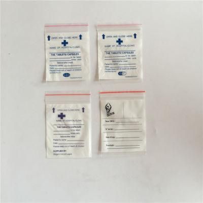 Hospital Use Custom Printed Plastic Zipper Tablet /Drug //Pill / Medication /Medicine Dispensing Bag