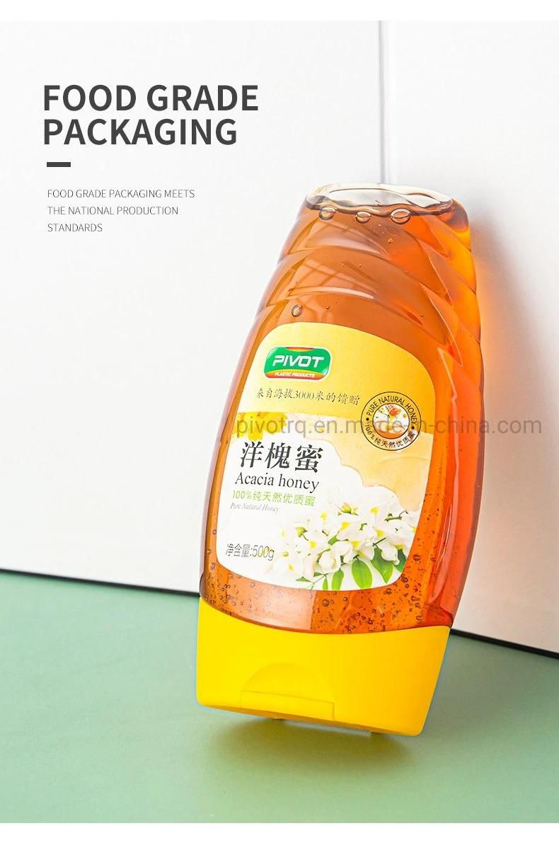 500g Pet Honey Jam Bottle with Silicone Valve for Honey Syrup