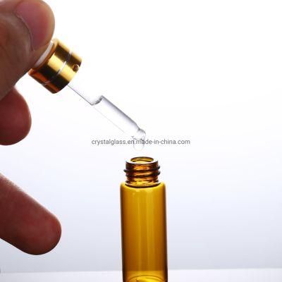 Mini High Borosilicate Glass Essential Oil Bottle with Meatal Dropper