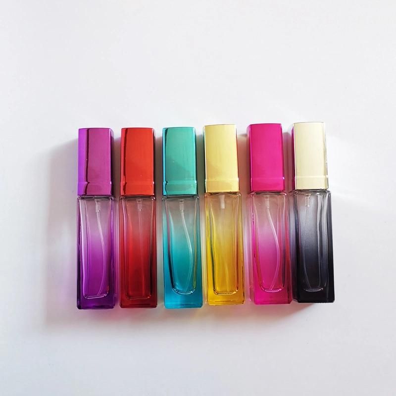 20ml Glass Refillable Atomizer Travel Perfume Tube Bottle Fine Mist Square Colorful Aluminum Nozzle Empty Bottle