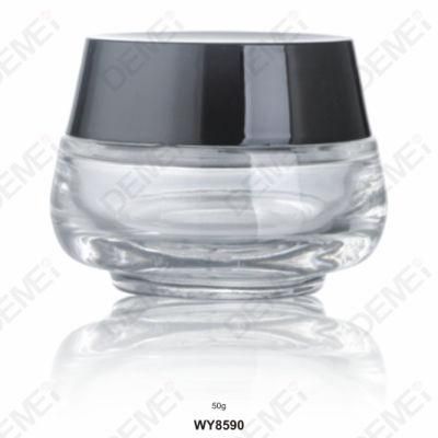 50g Round Shape Glass Jar with Black Ccrew Cap for Skincare