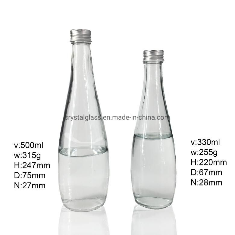 330ml Luxuury Empty Custom Mineral Water Drinking Bottle with Aluminium Screa Lid