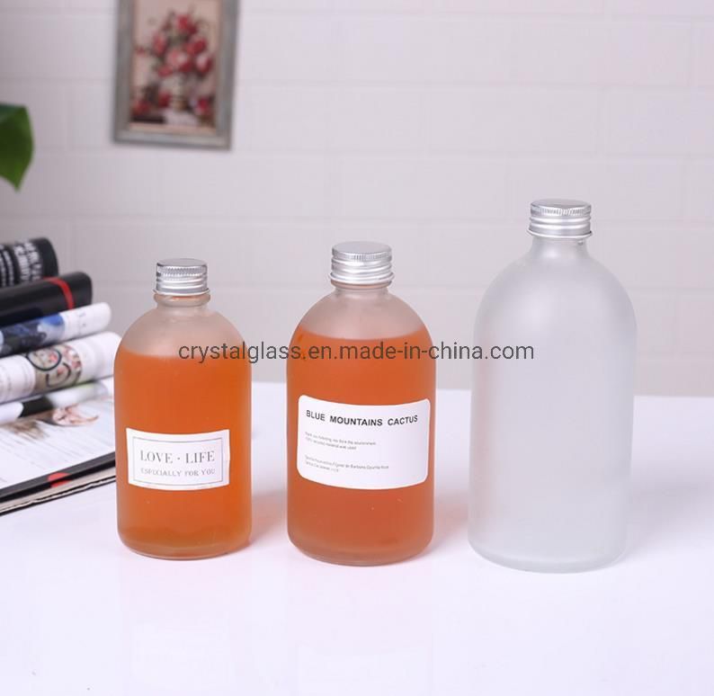 9oz 12oz Transparent Glass Cold-Pressed Juice Bottle Round Style with Screw Lid