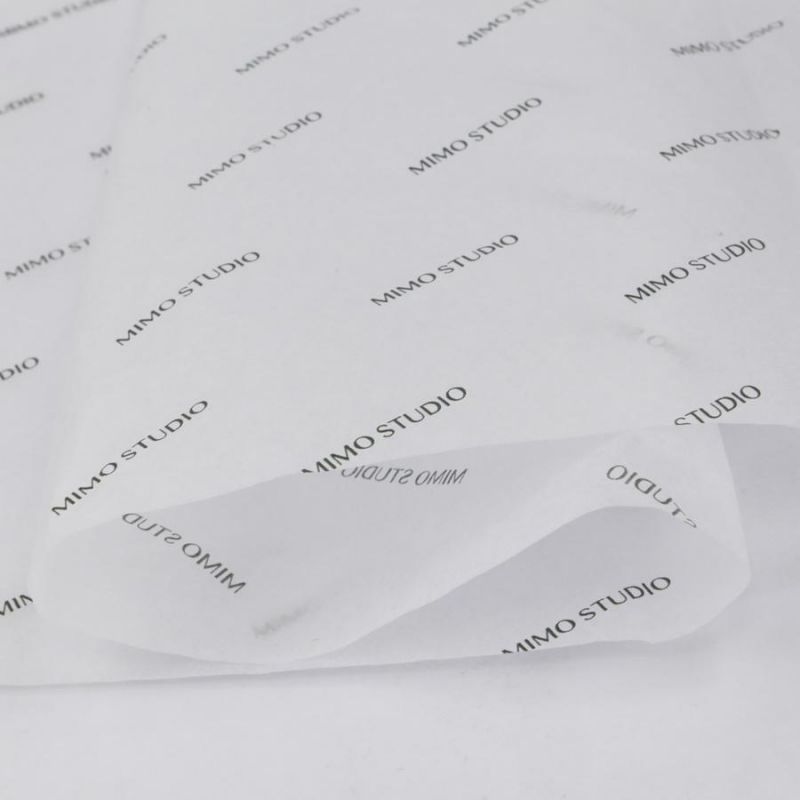 Small Quality Accept Black Letter Logo White 17GSM Tissue Paper