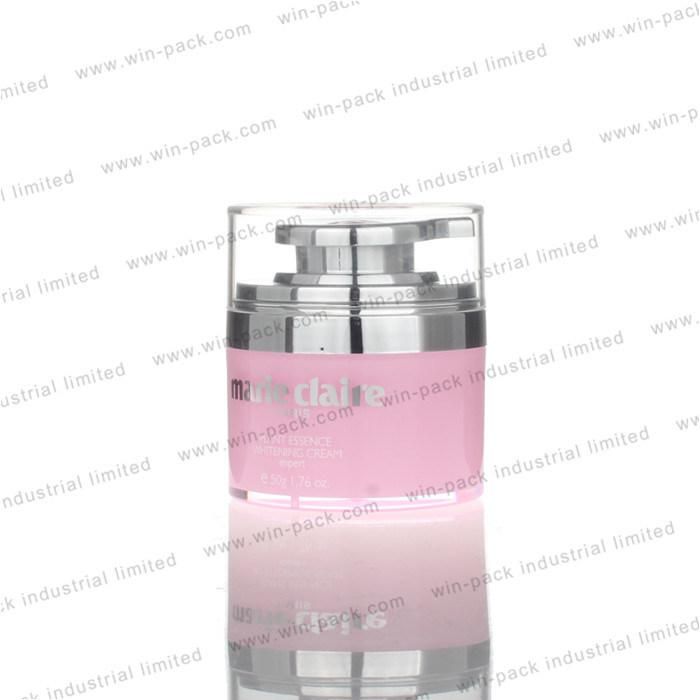 30g 50g Packaging Cosmetics Empty Airless Pump Cream Jar with Custom Label Printing Wholesale