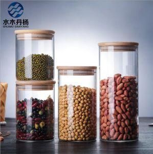 Wood Cap Seal Dia 6.5cm 8.5cm 10cm Round Storage Glass Jar Food Container for Sale