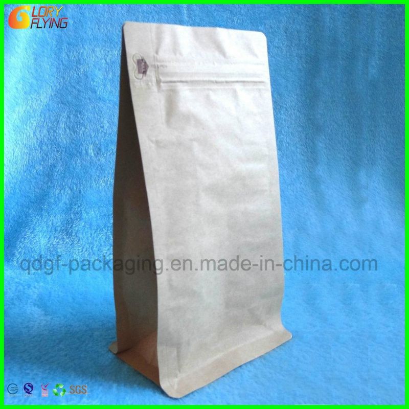 Kraft Paper Bag with Square Bottom Style and Zipper/Plastic Packaging Bag