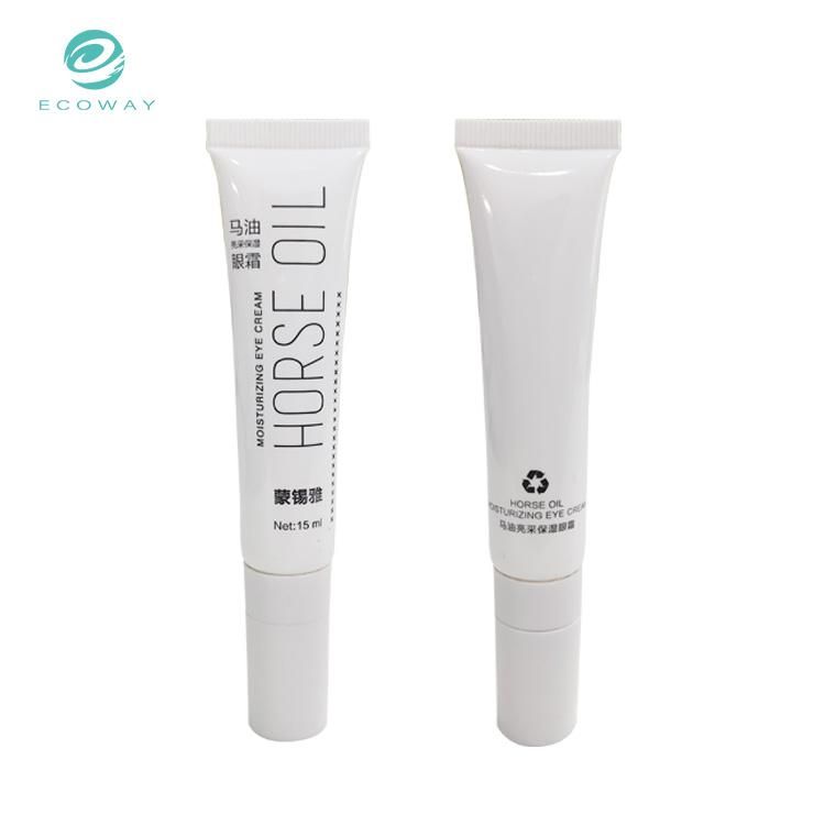 White Empty Plastic Cosmetic Eye Cream Soft Tube 15ml with White Cap