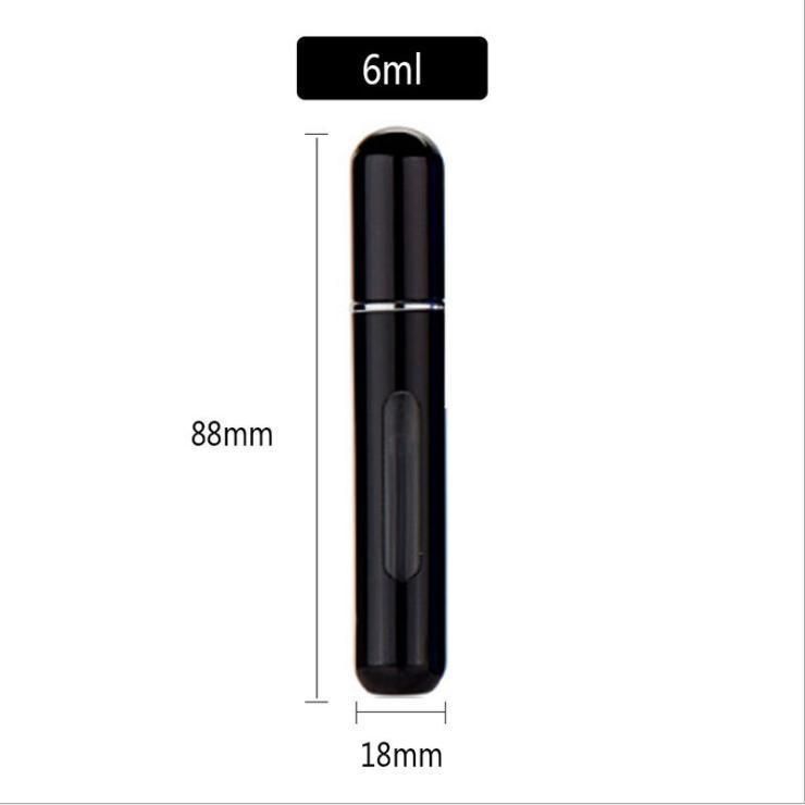 6ml 8ml Mini Empty Aluminum Refillable Bottles Bottom Refilled Portable Travel Perfume Spray Cosmetic Containers with Atomizer