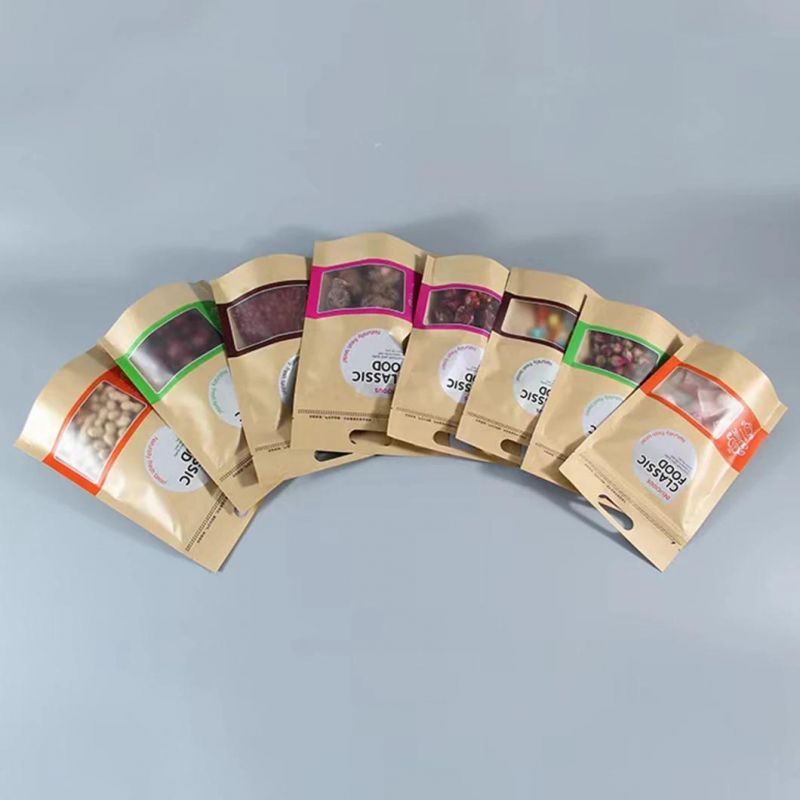 Wholesale Reusable Foil Lined Brown White Kraft Paper Food Packing Bag