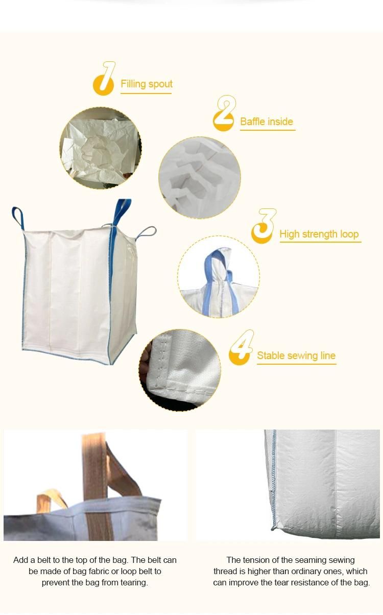 100% PP Woven Jumbo Bags FIBC 1000kg Big Bag