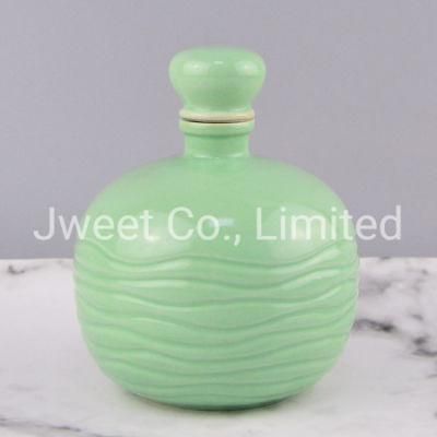 Paint Color Porcelain Gin Bottle Round Ceramic Liquor Gin Bottle