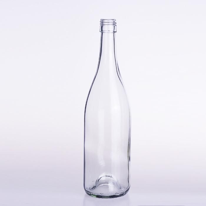 750ml Clear Glass Bottle with Screw Cap for Juice Beverage Packaging