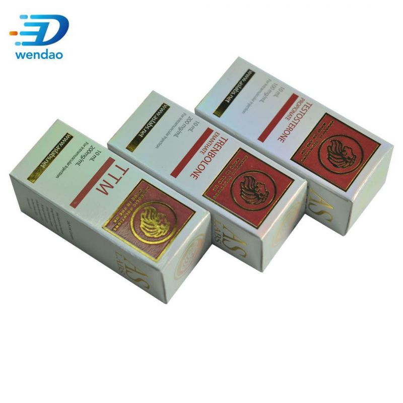 Custom Printing Gold Foil Hologram Pharmaceutical Steroid 10ml Vial Boxes