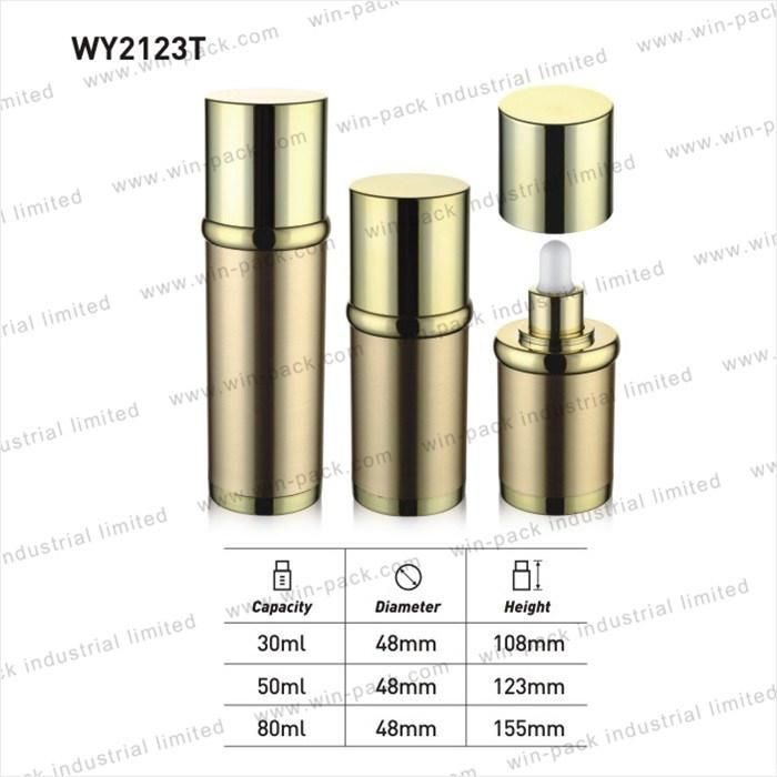 50ml 30ml 80ml Empty Luxury Custom Gold Acrylic Plastic Essential Oil Dropper Bottles