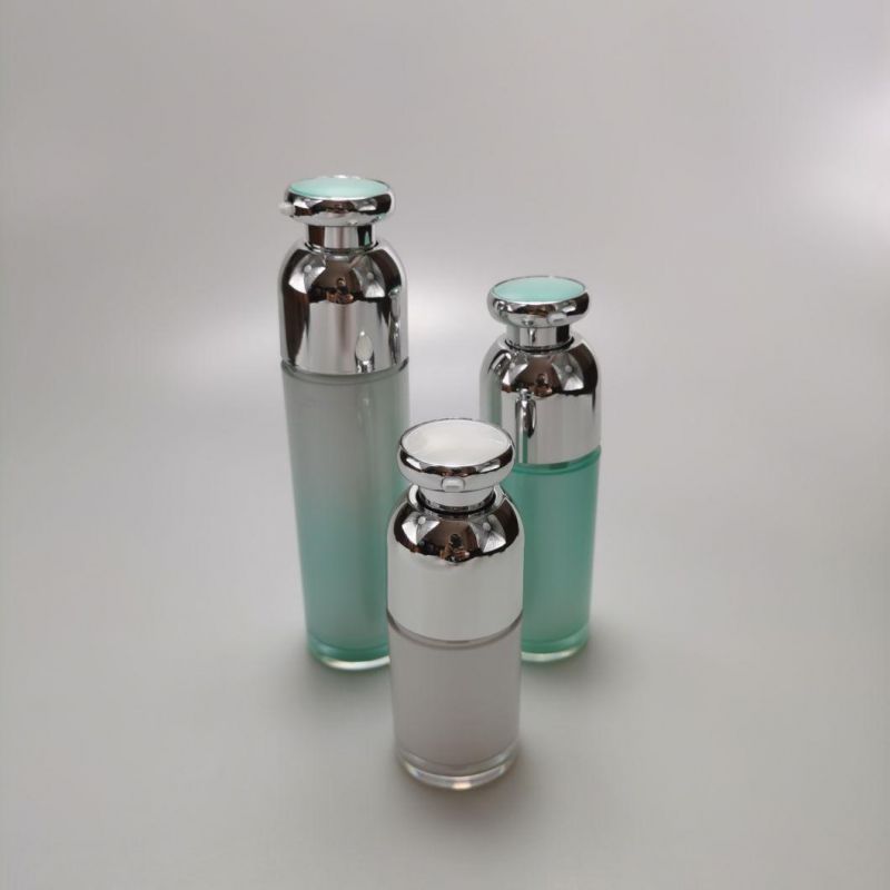 15ml 30ml 50ml 100ml Green Acrylic Airless Emulsion Bottle Vacuum Foundation Bottle Essence Bottle for Cream Serum