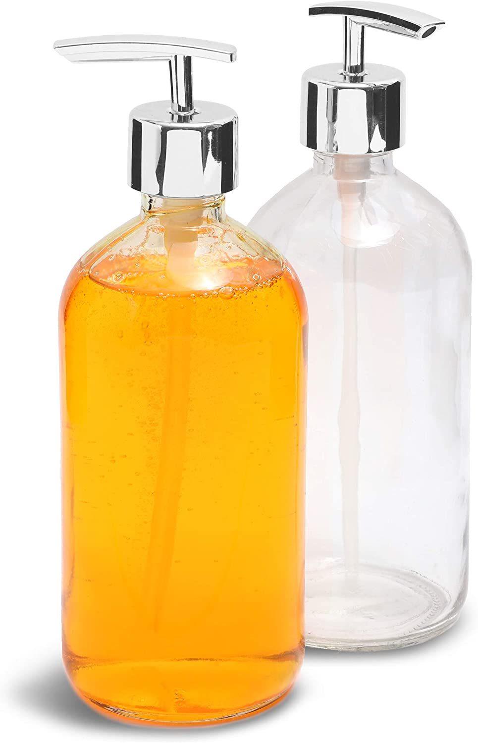 Clear Glass Soap Dispenser Bottle 500ml