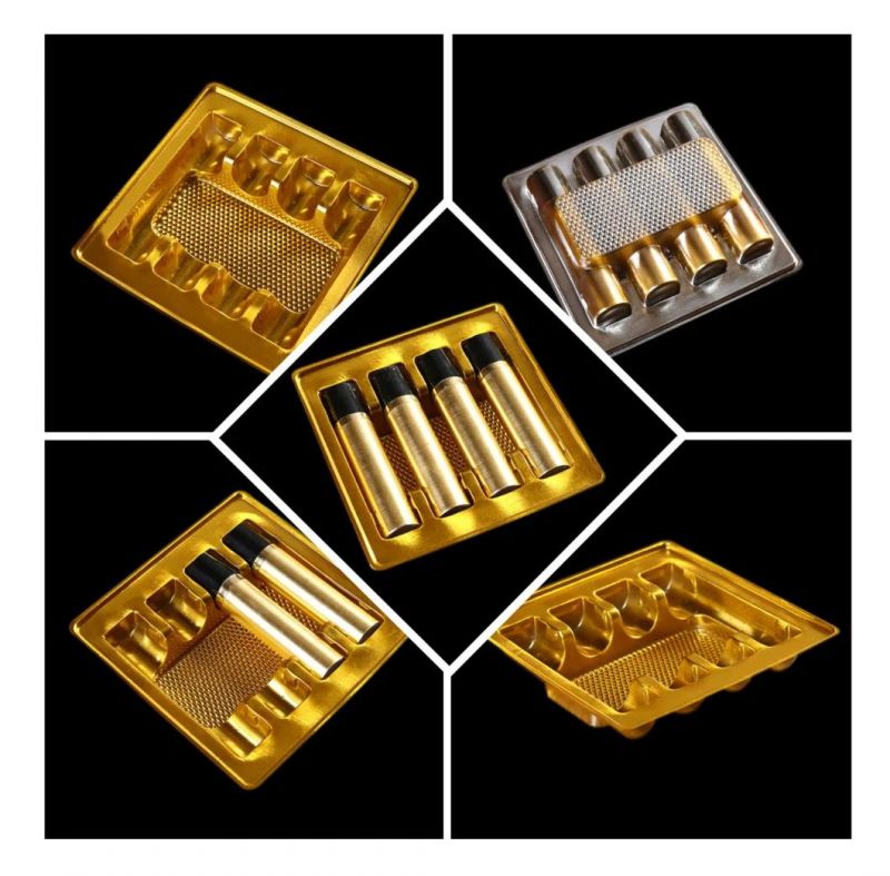 Custom PVC Golden High-Grade Cosmetics Blister Tray