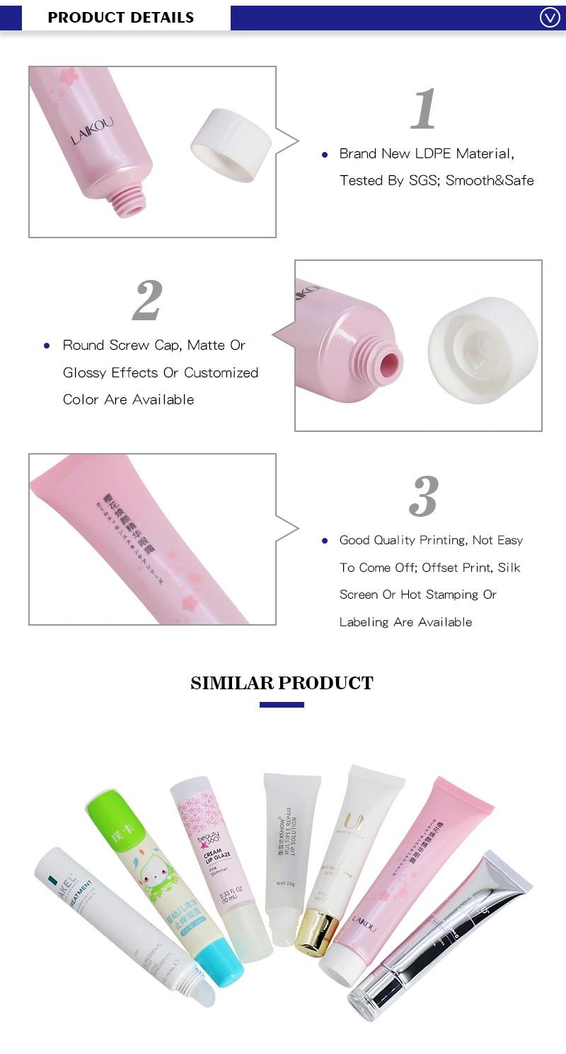 Private Label 15ml Plastic Cosmetic Pink Squeeze Tubes for Lotion
