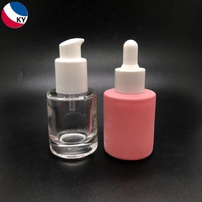 30ml Flat Shoulder Frosted Colorful Glass Dropper Bottle