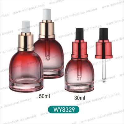 Glass Cosmetic Containers Glass Essential Oil Dropper Bottle Transparent Red Glass Bottles with Screw Cap Packaging