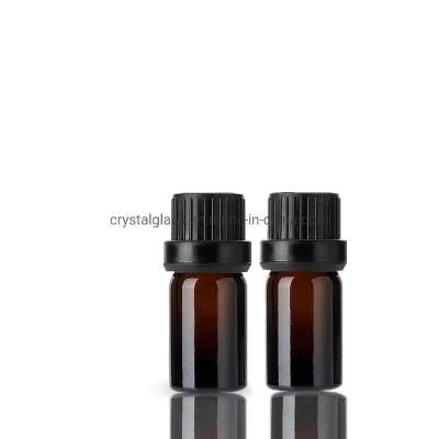 Tamper Proof 10ml Frosted Amber Glass Dropper Bottle Essential Oil Bottle with Reducer