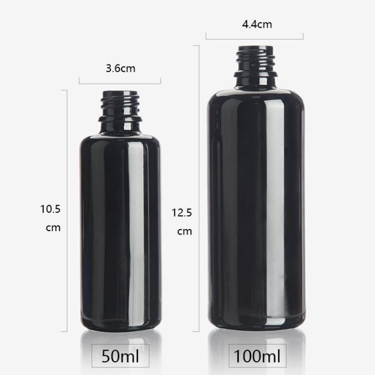 30ml Flat Shoulder Shiny Glossy Original Material Black Glass Dropper Bottle Empty Perfume Bottle Essential Oil Bottle