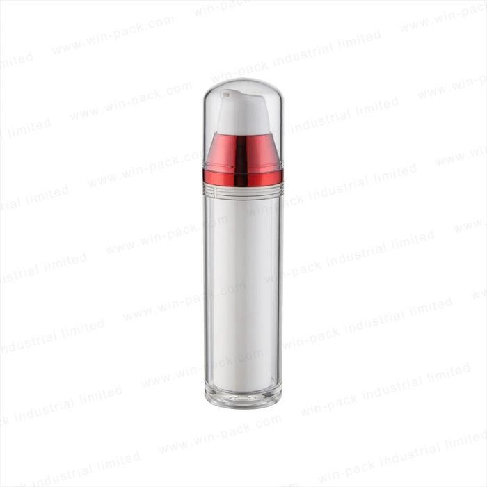 Winpack Wholesale Bottle Cosmetic Plastic Lotion Bottles Wholesale Red Shiny Collar with High Quality Pump