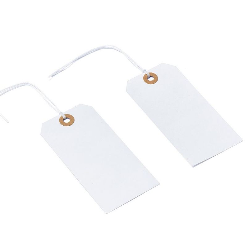 Pre-Strung Writable Blank Kraft Price Marking Tags White Paper Shipping Tag (MT5SW-1)