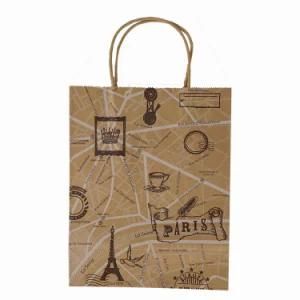 Printing Logo Paper Bag Kraft Brown Paper Bags with Twisted Handles Custom Kraft Shopping Bags