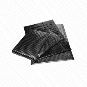 Black Metallic Printed Custom Poly Mailer Double Seal Bubble Envelopes Bag