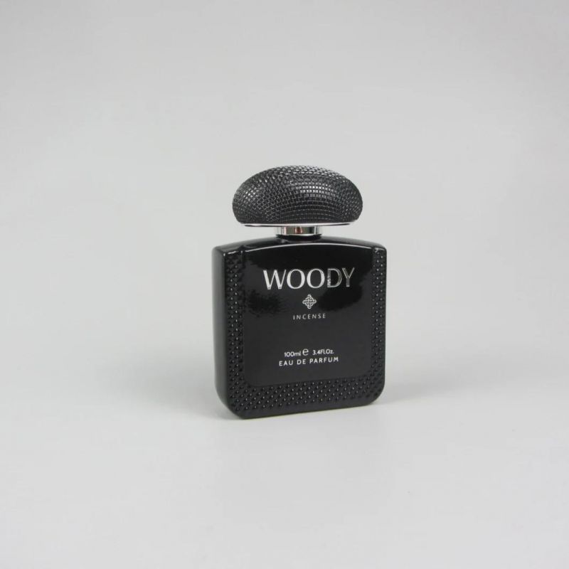 Empty Black Glass Perfume Bottle 100ml with Printing