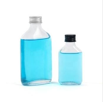 Small Mini 50 Ml Flat Water Juice Whiskey Glass Bottle with Metal Screw Cap