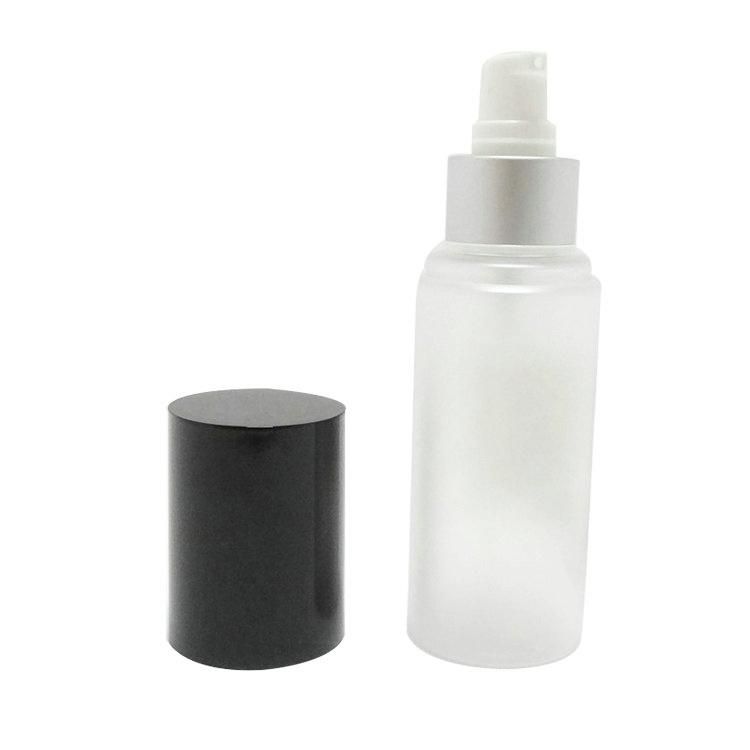 Black Pump Cap Cosmetic Matte Bottle for Skin Care