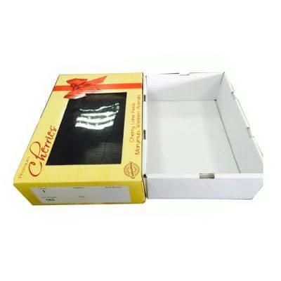 Gold Color Printing Cherries Packaging Box with PVC Window