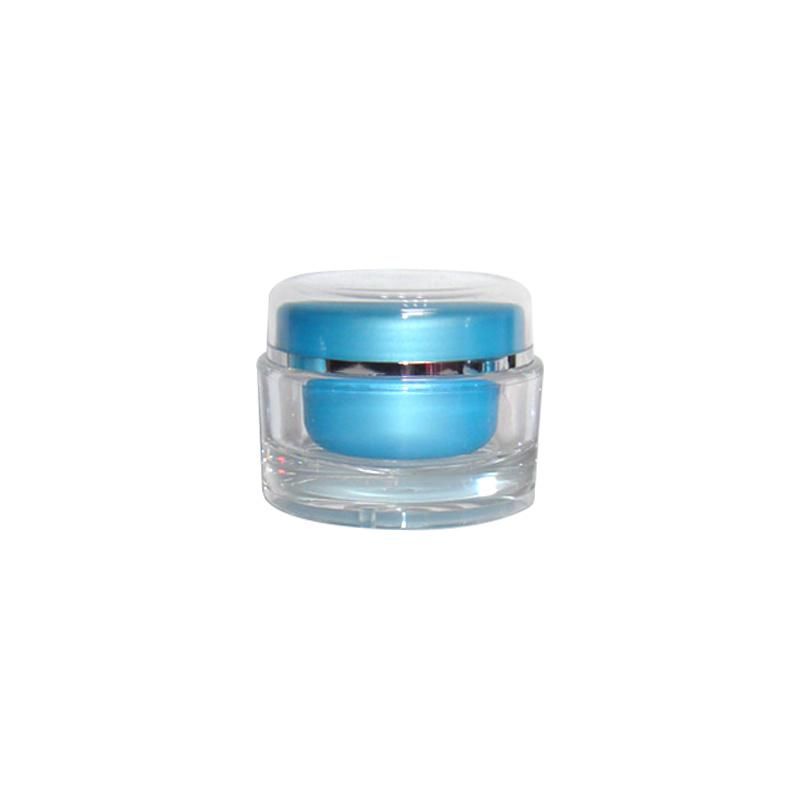 5g 15g 30g 50g 100g 200g Empty Double Wall Acrylic Jar for Cream Plastic Round Blue Cosmetic Pot