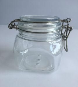 400ml Square Clip Top Plastic Jar