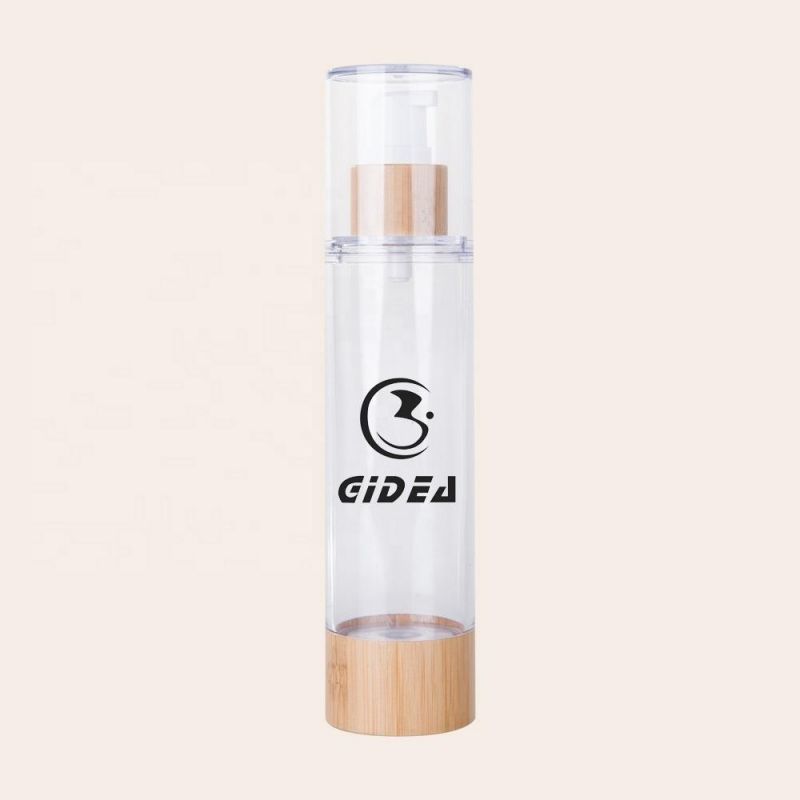 50ml 80ml 100ml 120ml Bamboo Cosmetic Airless Pump Bottle