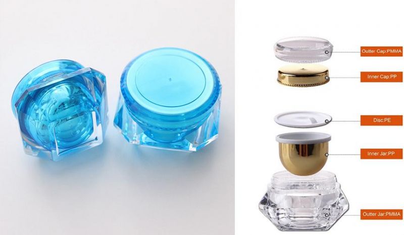 15g 30g 50g Diamond Shape Luxury Cosmetic Container Cosmetic Cream Packaging Acrylic Jar