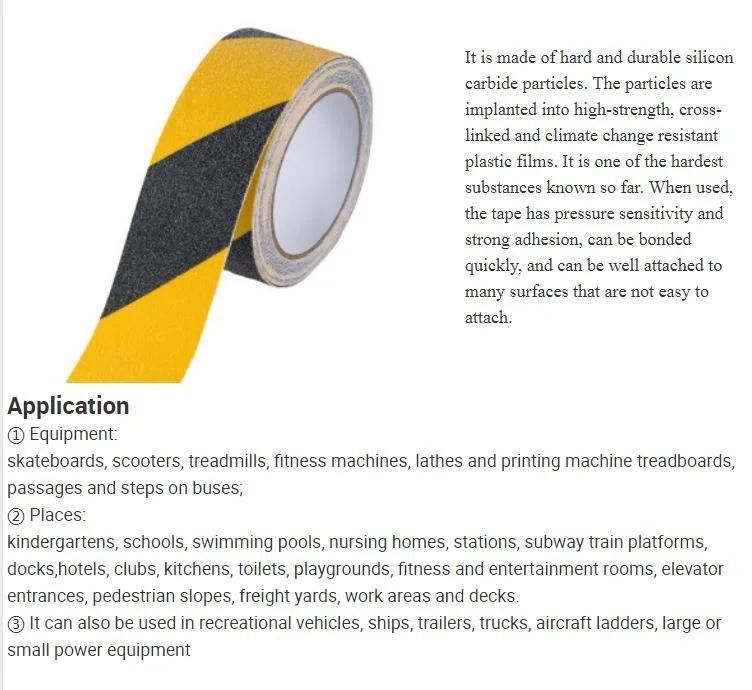 Manufacture Supply Anti Slip Yellow Black Anti Slip Tape