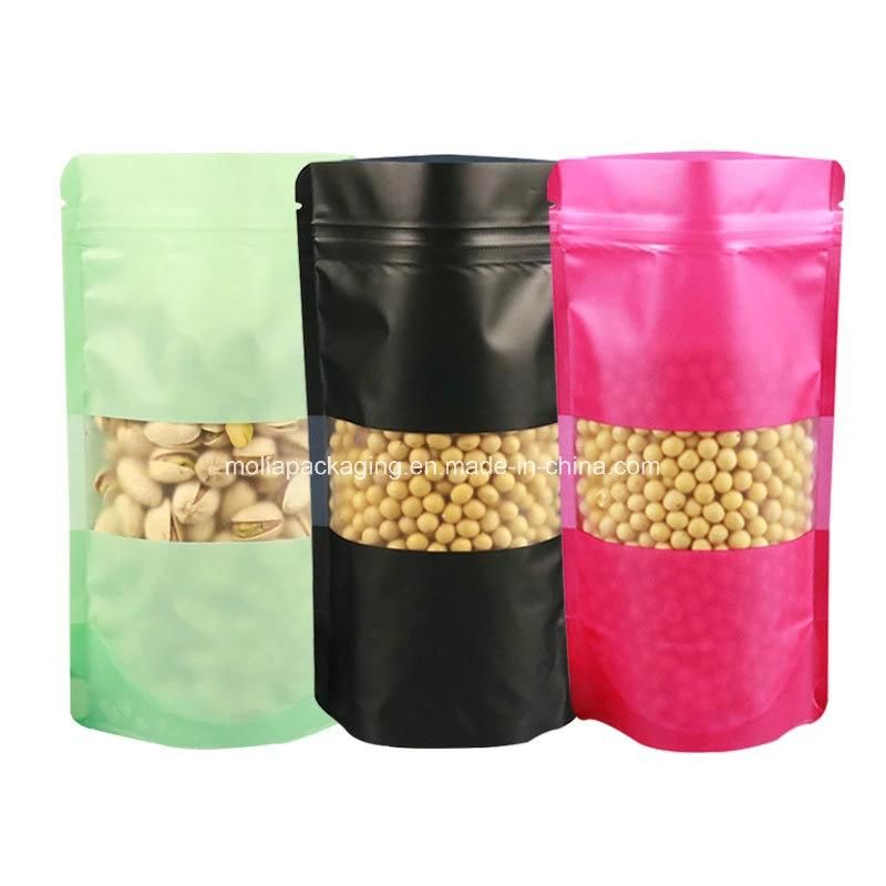 Recyclable Food Grade D2w Biodegradable Stand up Zipper Bag with Clear Window