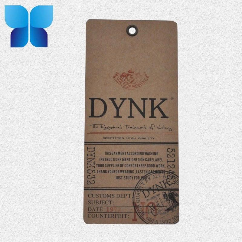 Good Quality Customized Label Kraft Hangtag for Garment