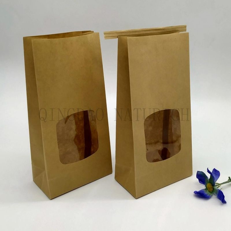 Environmental Protection Recyclable Bakery Packing Kraft Paper Bread Bag