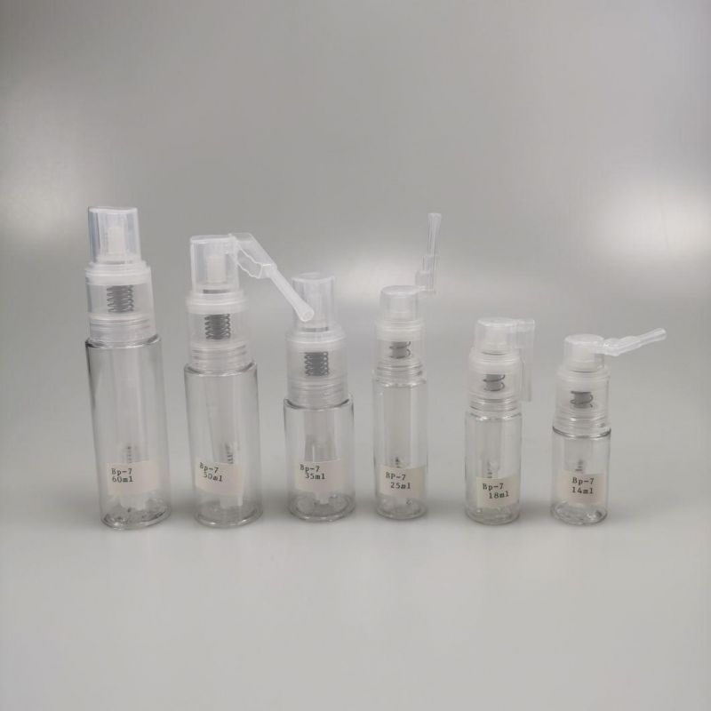 14ml 18ml 25ml 35ml 50ml 60ml Pet Plastic Long Nozzle Dusting Powder Spray Bottle for Talcum