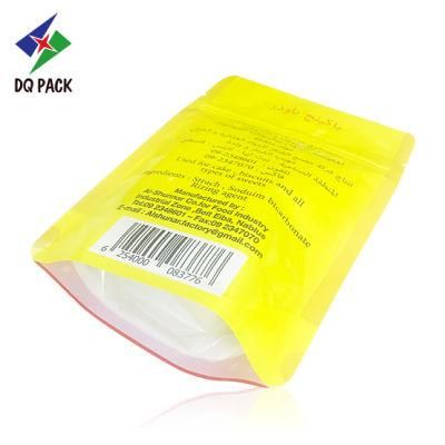 Dq Pack Custom Logo Zipper Bag Four Sides Sealing Packaging Bag Antistatic Stand up Zipper Pouch for Custard Powder Packing