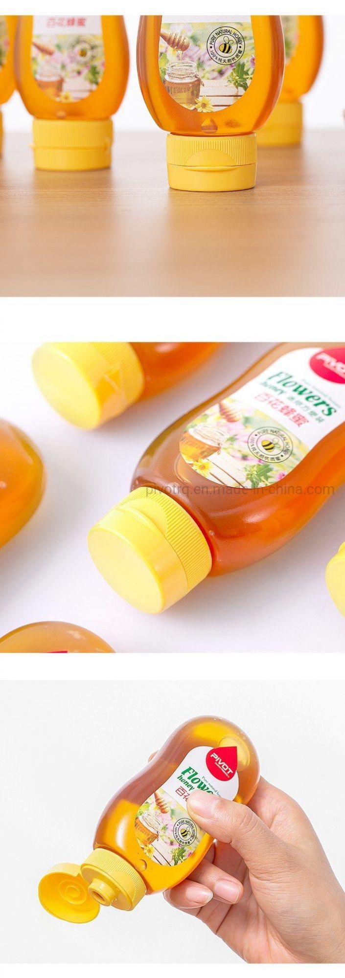 150g Small PP Handstand Plastic Squeeze Honey Bottle with Flip Cap