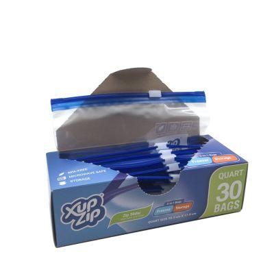 BPA Free Plastic Freezer Slider Bag Eco-Friendly Food Storage Bag with Slider